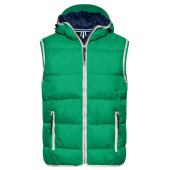 Modieuze gewatteerde bodywarmer met capuchon