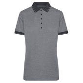 Melange polo shirt met modieuze details